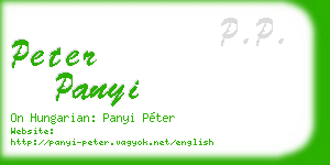 peter panyi business card